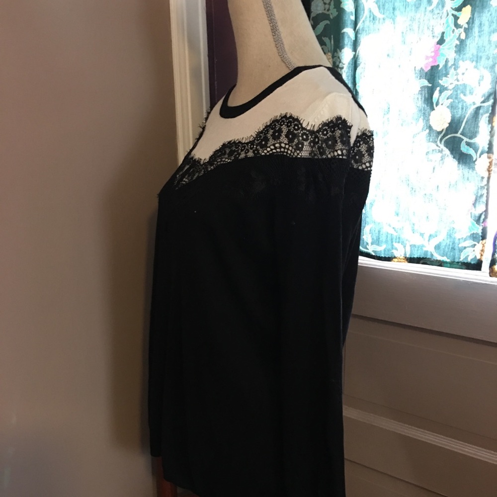 Lane Bryant Black and White Lace Sweater - Picture 5 of 6